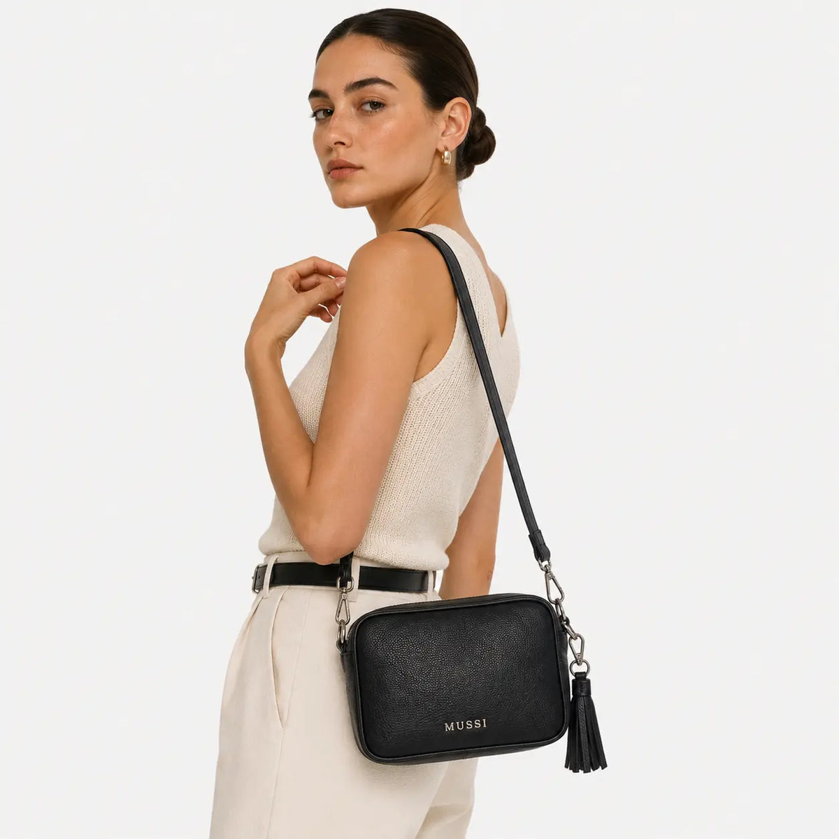 Bolso manos libres alessia de sintético para mujer - Negro