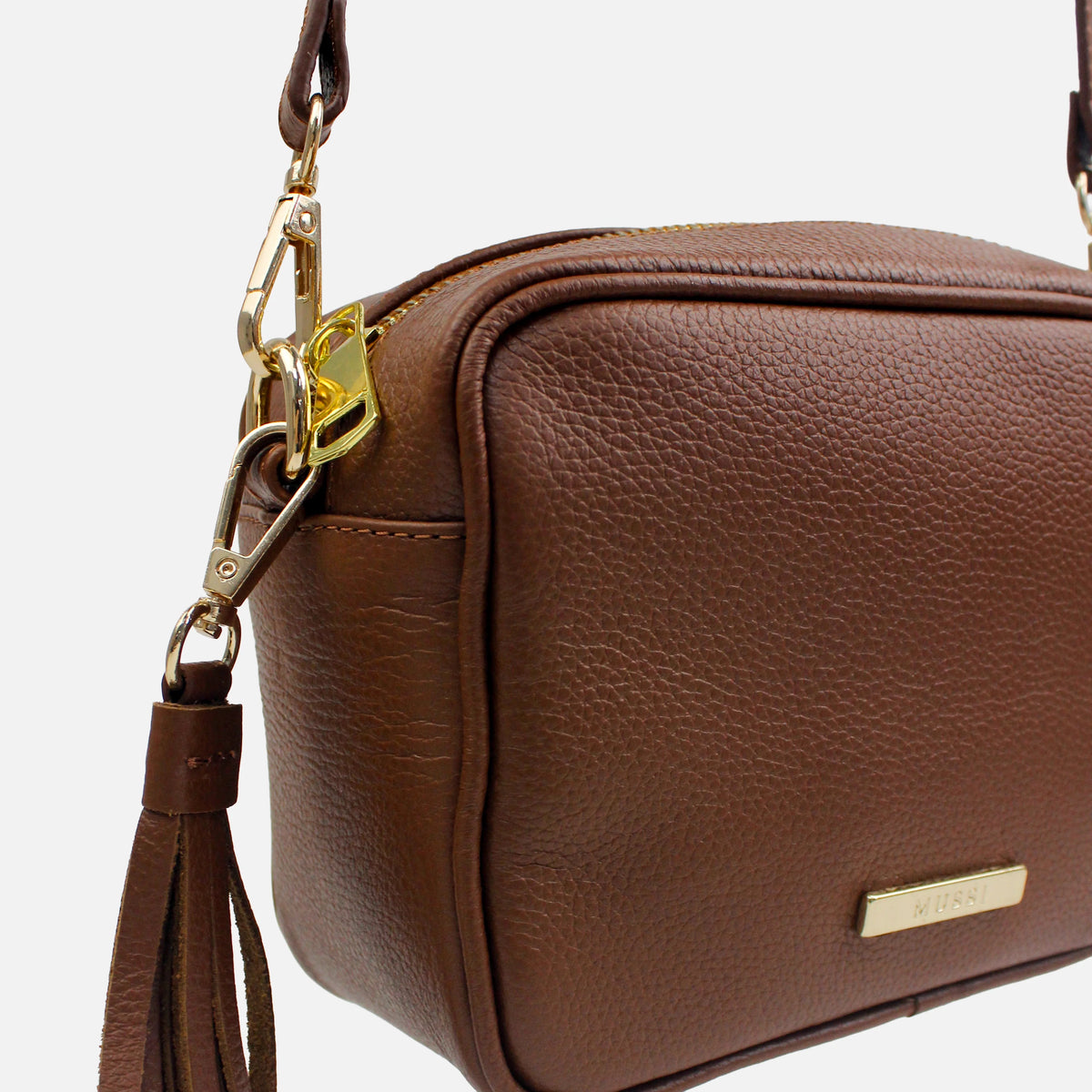 Bolso manos libres alessia de cuero para mujer - Miel