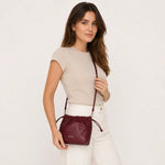 Bolso manos libres mia de cuero para mujer - Vino