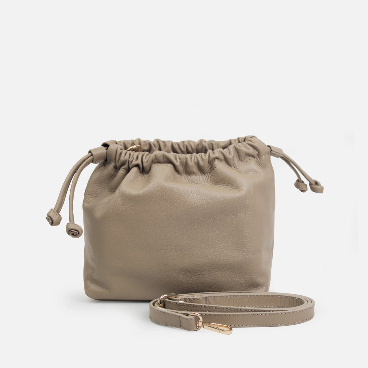 Bolso manos libres mia de cuero para mujer - Taupe