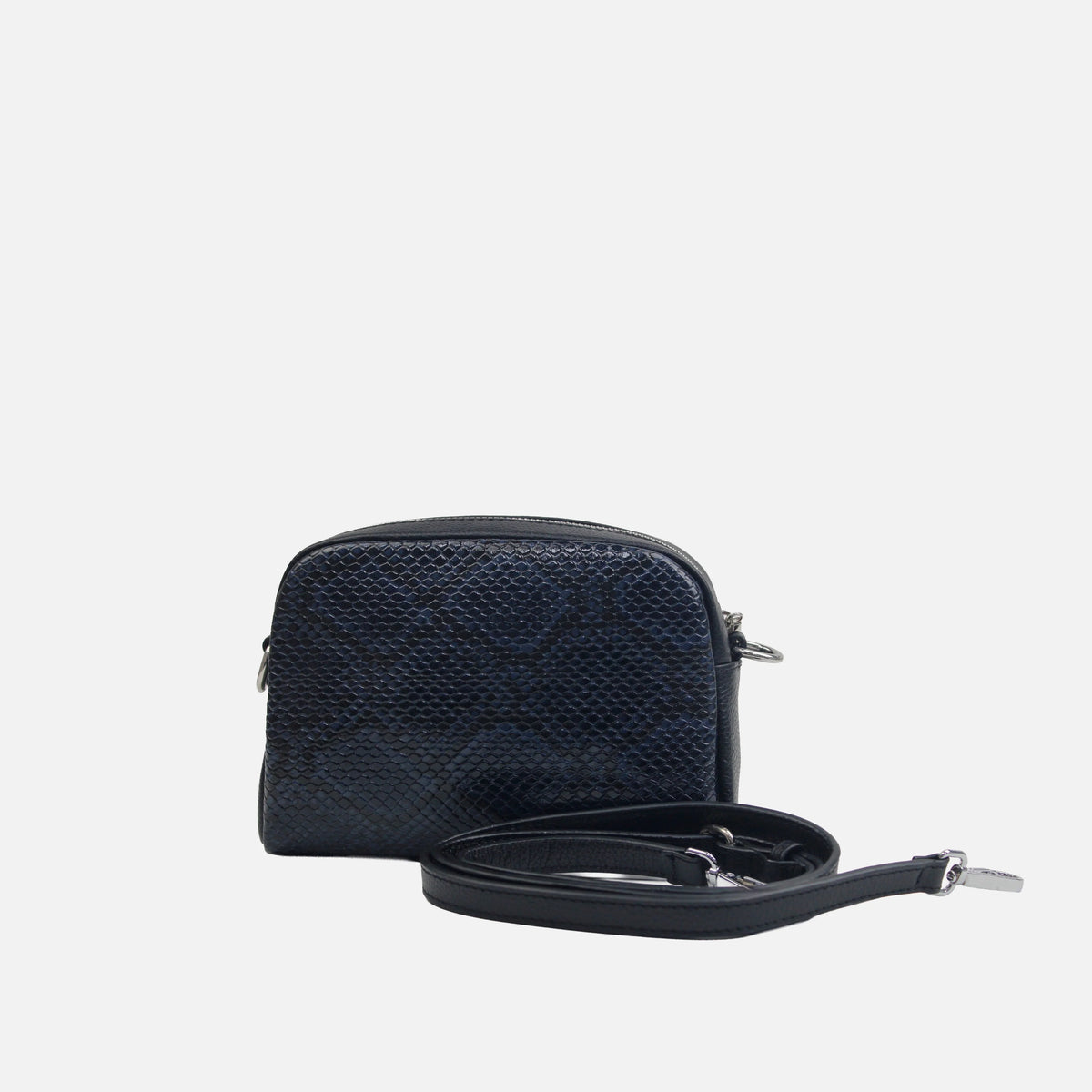 Bolso manos libres livia de cuero para mujer - Azul
