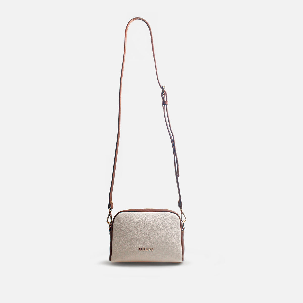 Bolso manos libres livia de cuero para mujer - Hueso