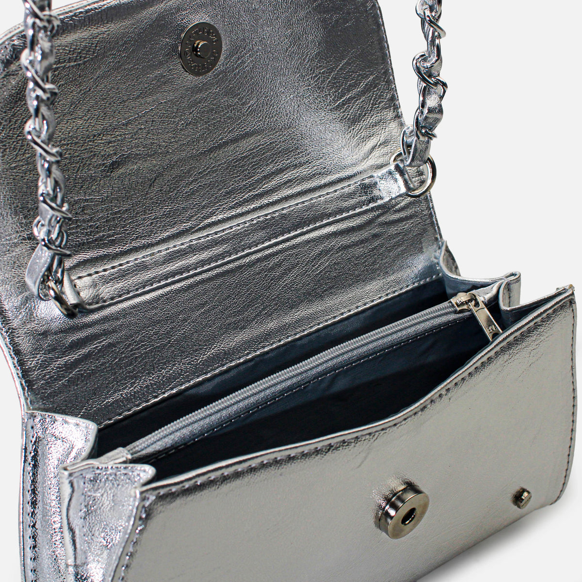 Bolso manos libres solaris de sintético para mujer - Plateado