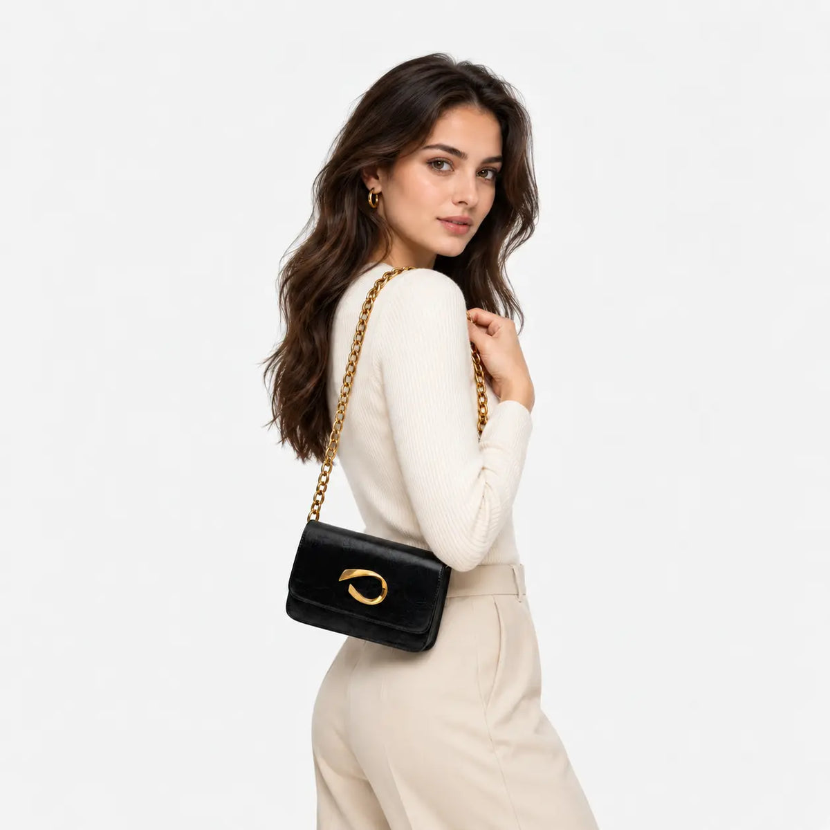 Bolso manos libres lyra de sintético para mujer - Negro