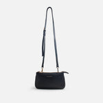 Bolso manos libres casis de cuero para mujer - Negro