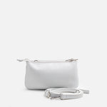 Bolso manos libres casis de cuero para mujer - Blanco