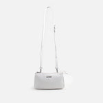 Bolso manos libres casis de cuero para mujer - Blanco