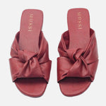 Sandalia plana zoe de sintético para mujer - Vino