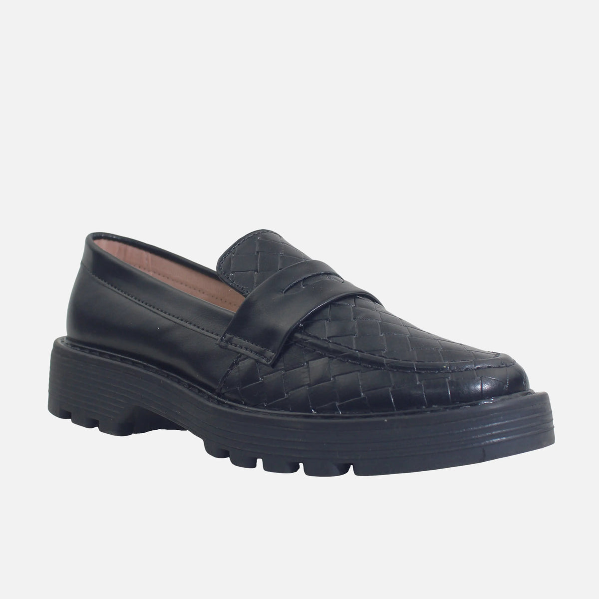 Mocasin tractorado olimpia de sintético para mujer - Negro