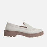 Mocasin tractorado olimpia de sintético para mujer - Hueso