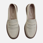 Mocasin tractorado olimpia de sintético para mujer - Hueso