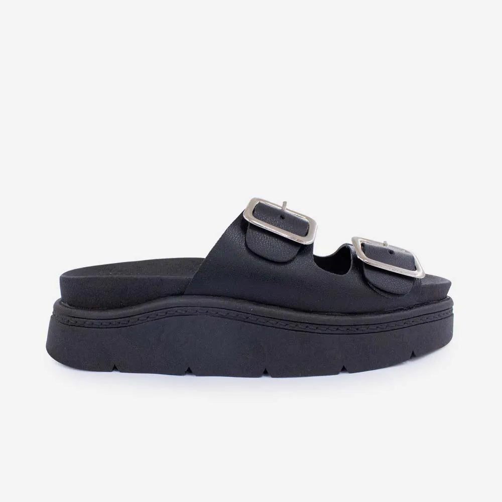 Sandalia flatform zambia de sintético para mujer - Negro