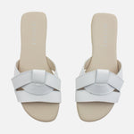 Sandalia plana glasgow de cuero para mujer - Blanco