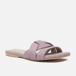 Sandalia plana glasgow de cuero para mujer - Morado