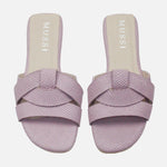 Sandalia plana glasgow de cuero para mujer - Morado