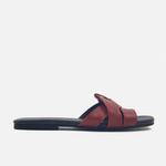 Sandalia plana glasgow de cuero para mujer - Vino