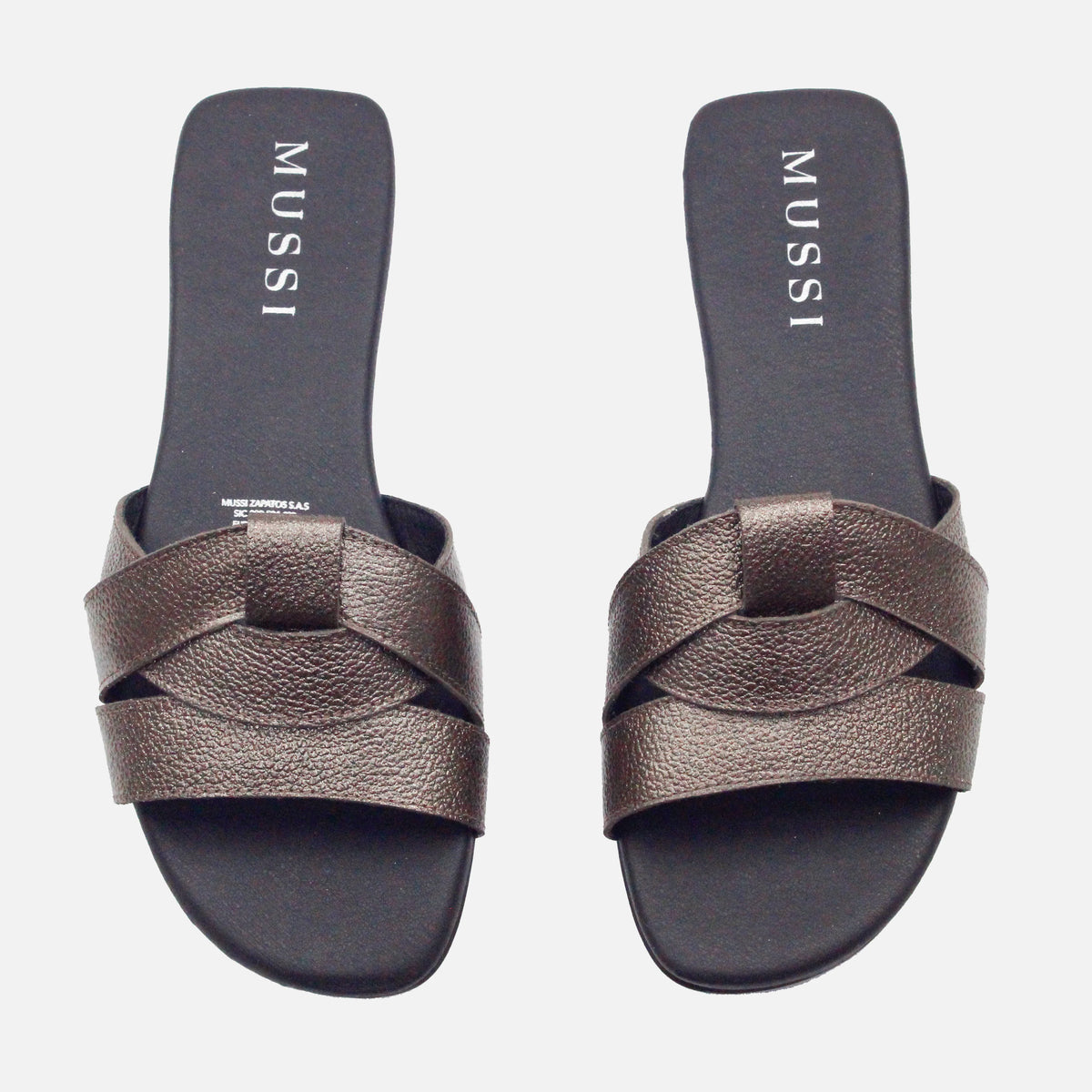 Sandalia plana glasgow de cuero para mujer - Bronce