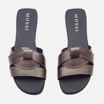 Sandalia plana glasgow de cuero para mujer - Bronce