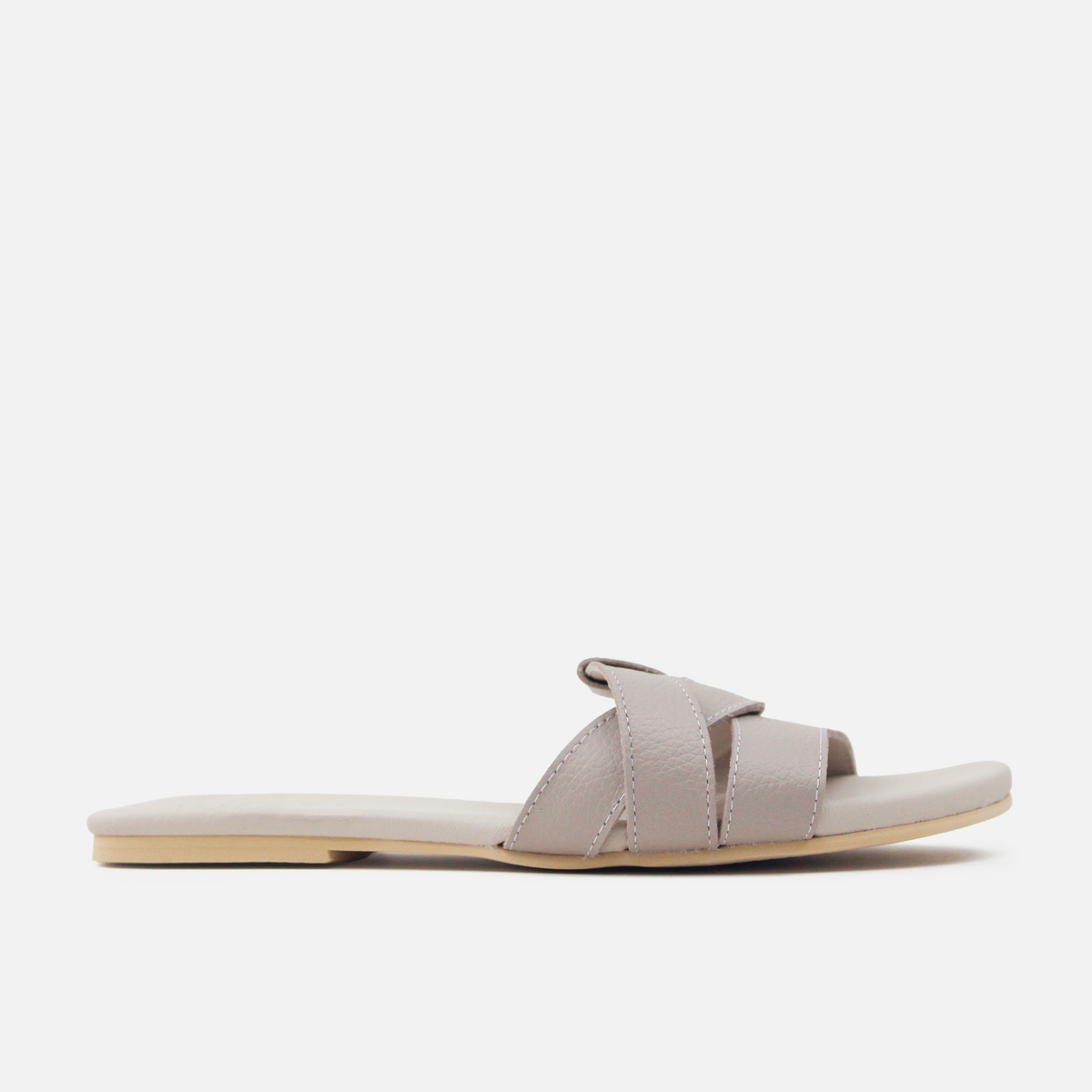 Sandalia plana glasgow de cuero para mujer - Taupe