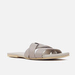 Sandalia plana glasgow de cuero para mujer - Taupe