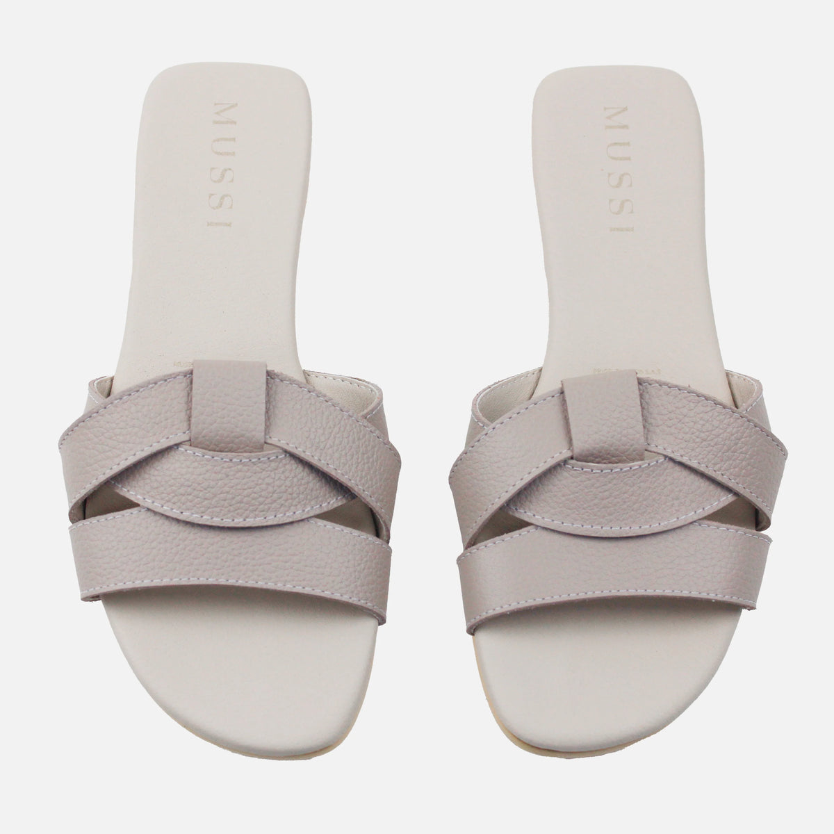 Sandalia plana glasgow de cuero para mujer - Taupe