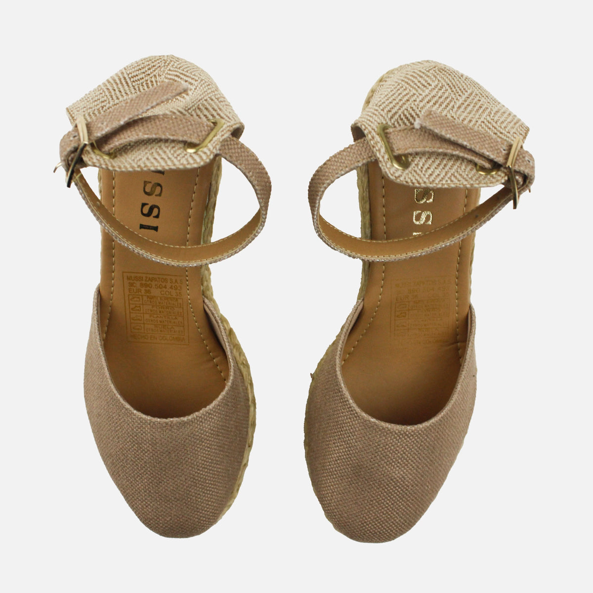 Sandalia plataforma vega de sintético para mujer - Almendra