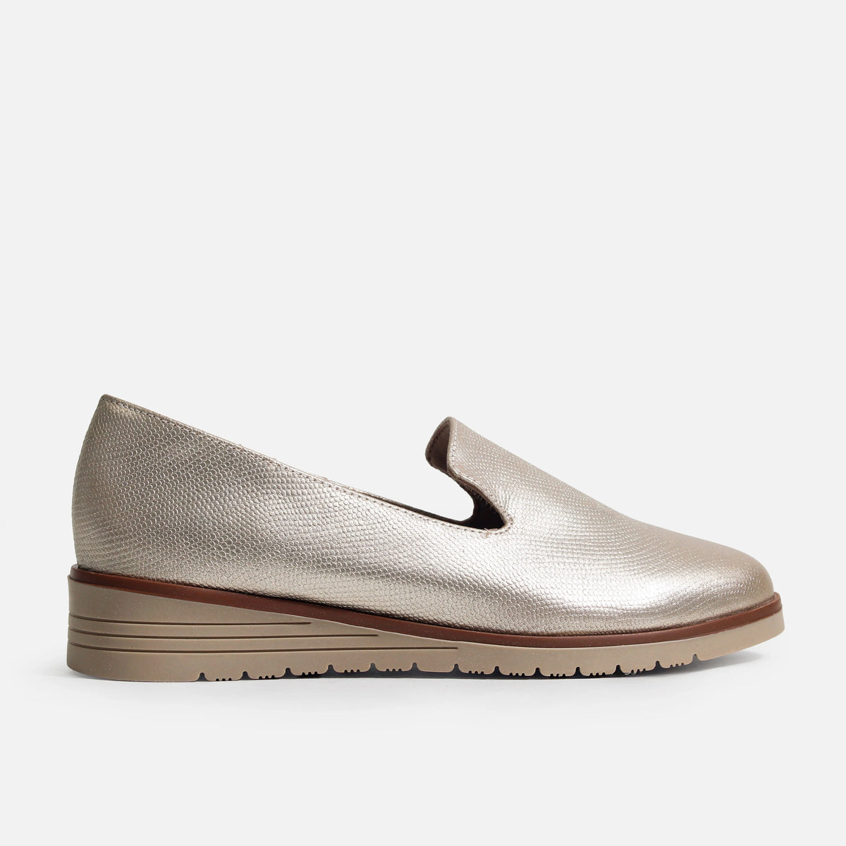 Mocasin sleeper maia de cuero para mujer - Oro