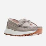 Mocasin plataforma mistral de cuero para mujer - Beige