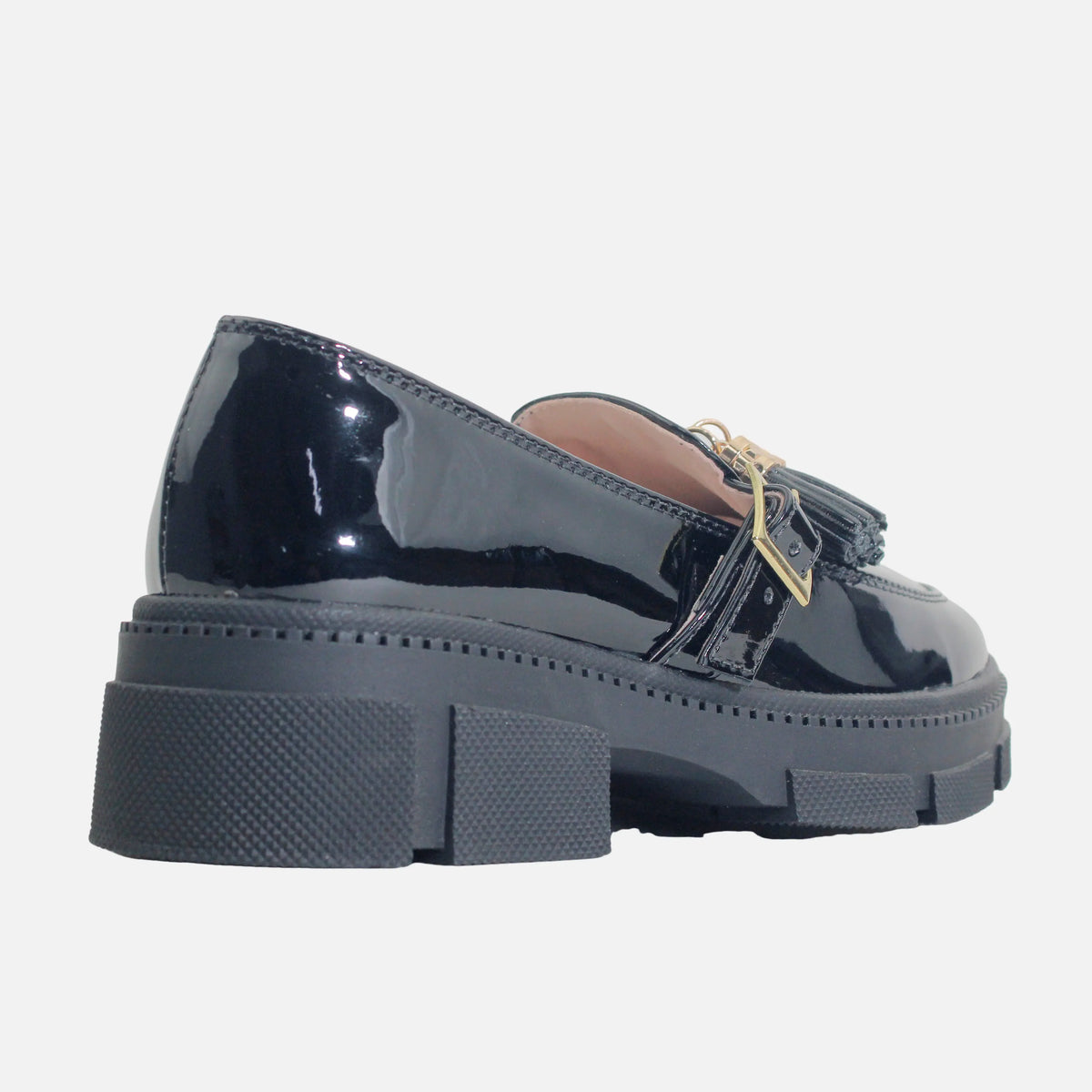 Mocasin tractorado amalia de sintético para mujer - Negro