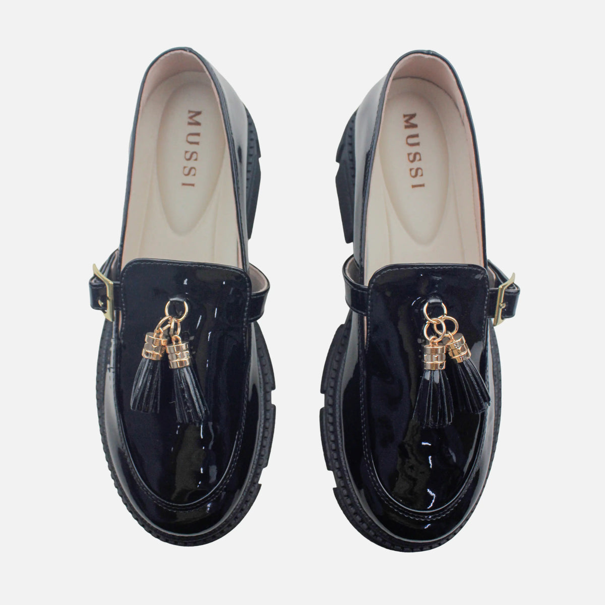 Mocasin tractorado amalia de sintético para mujer - Negro