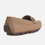 Mocasin plano miley de cuero para mujer - Nude