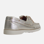 Mocasin plano amara de cuero para mujer - Oro