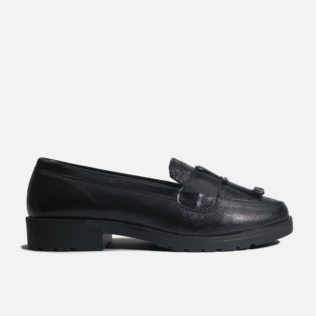 Mocasin plano kimberly de sintético para mujer - Negro