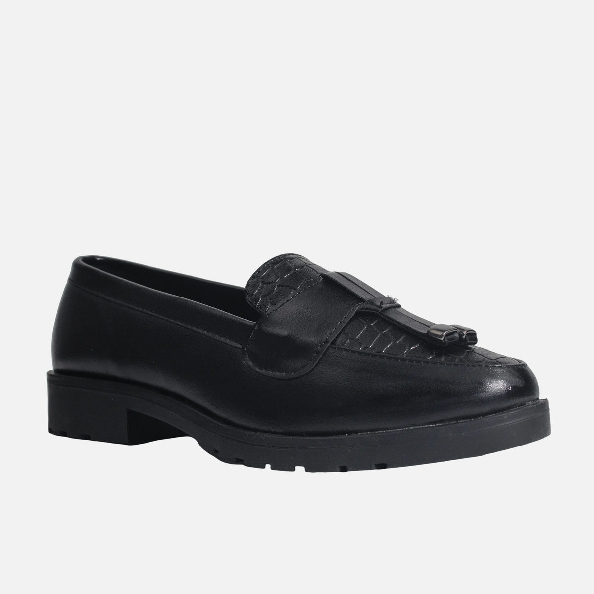 Mocasin plano kimberly de sintético para mujer - Negro