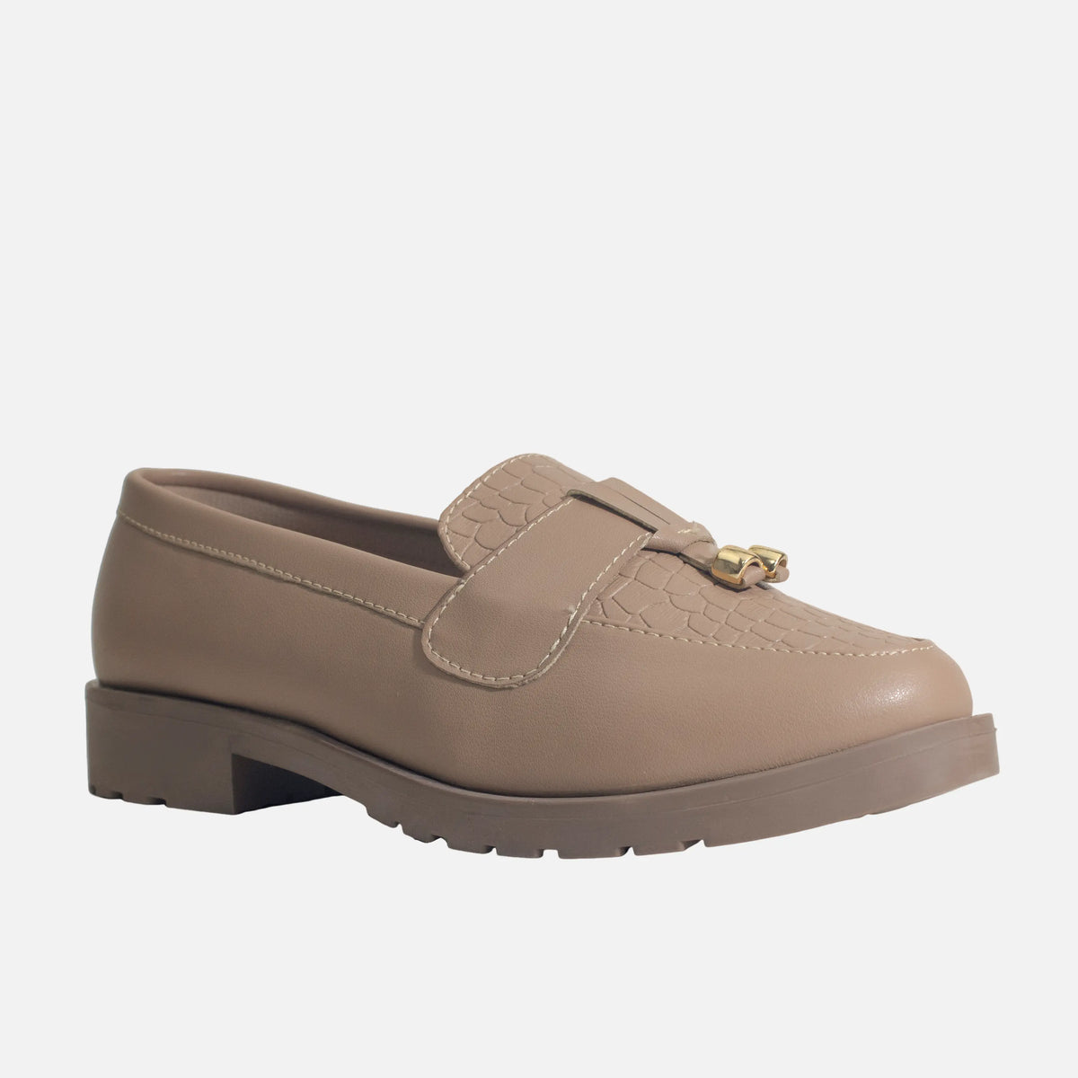 Mocasin plano kimberly de sintético para mujer - Almendra