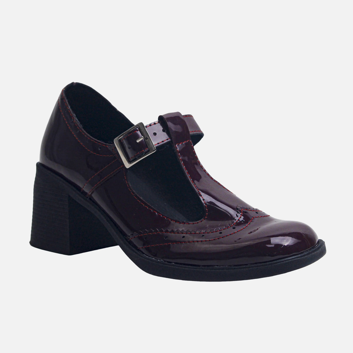 Mocasin tacon arlen de sintético para mujer - Vino