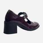 Mocasin tacon arlen de sintético para mujer - Vino