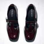 Mocasin tacon arlen de sintético para mujer - Vino