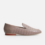 Mocasin plano galen de cuero para mujer - Taupe