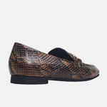 Mocasin plano vittoria de cuero para mujer - Café