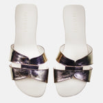 Sandalia plana lyon de cuero para mujer - Bronce