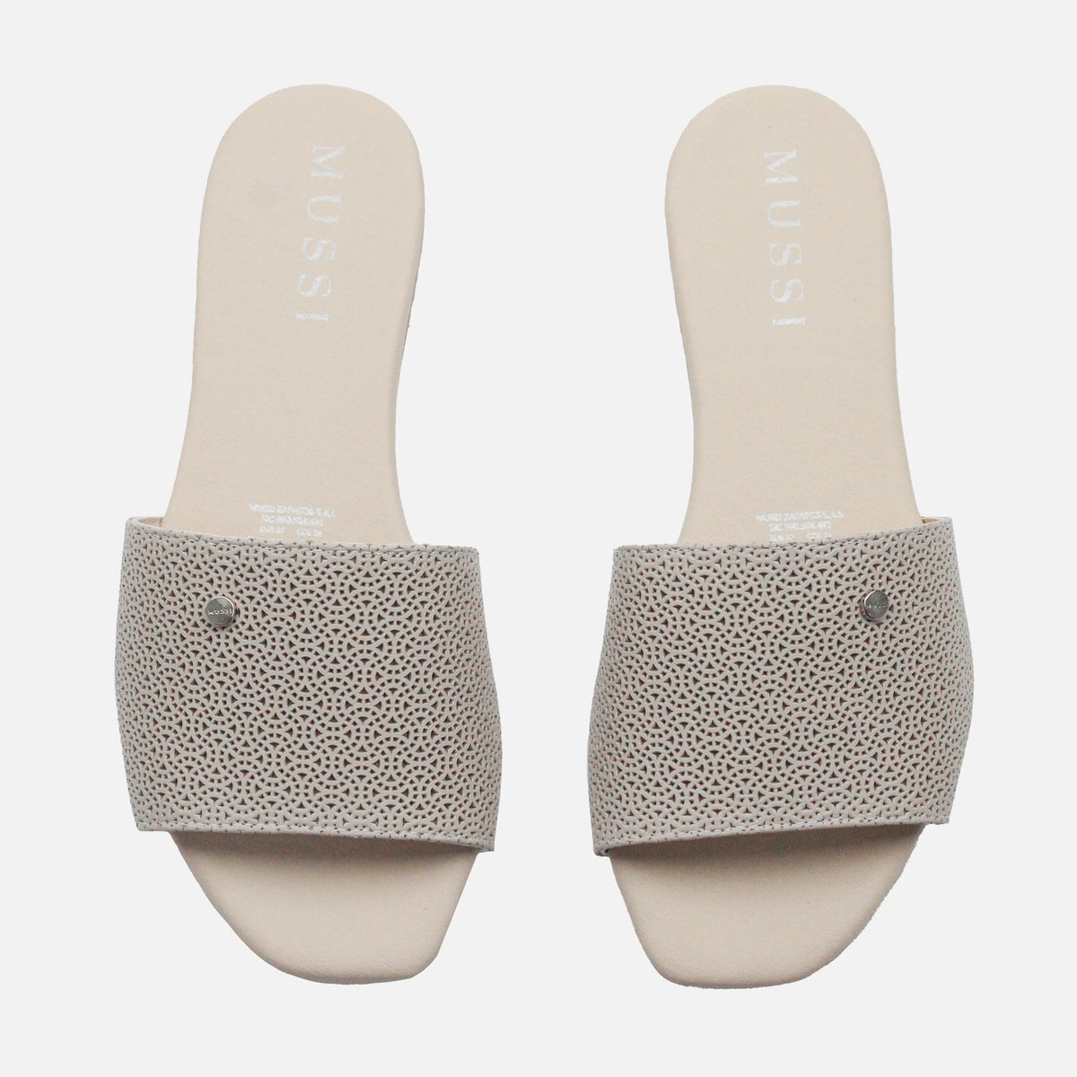 Sandalia plana bangui de cuero para mujer - Gris