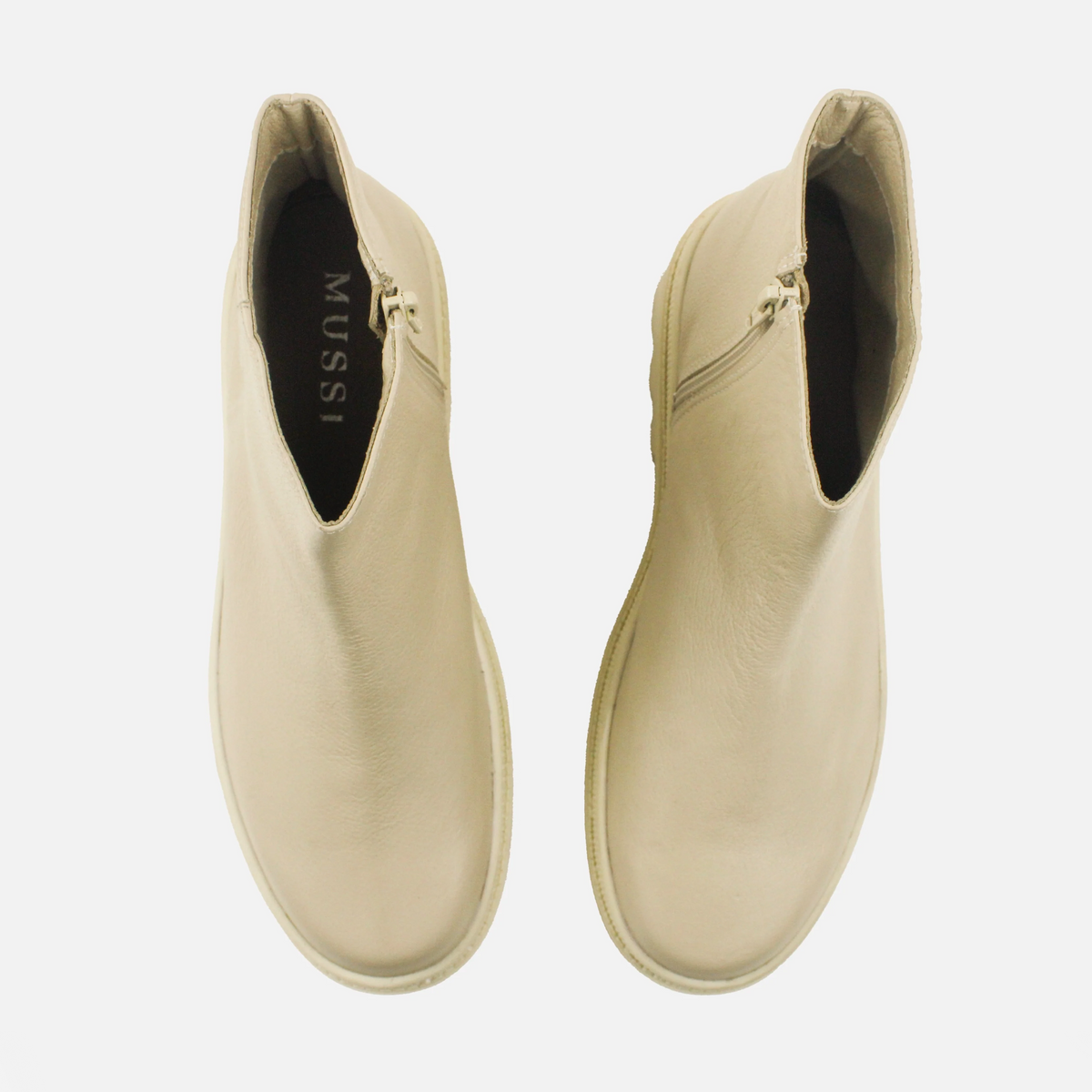 Botin tractorado lydia de cuero para mujer - Hueso