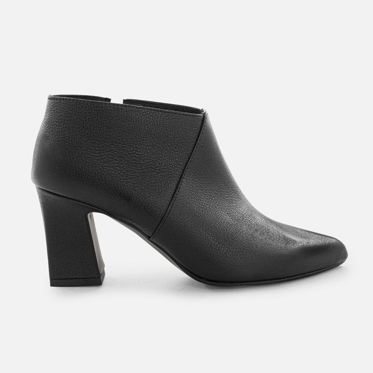 Botin tacon laos de cuero para mujer - Negro