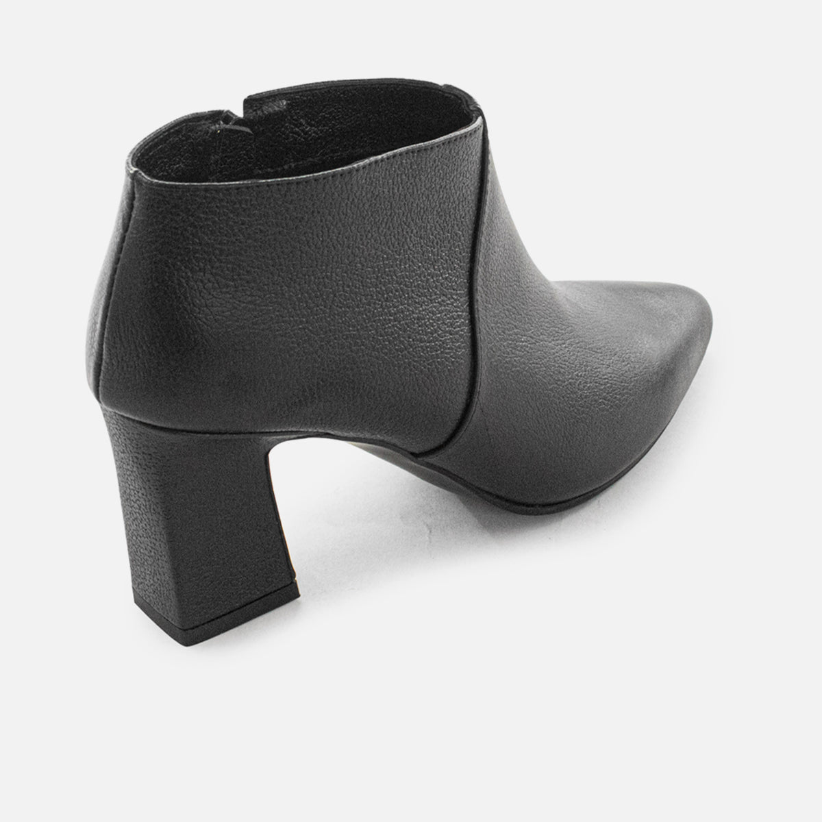 Botin tacon laos de cuero para mujer - Negro