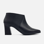 Botin tacon laos de cuero para mujer - Negro