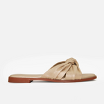 Sandalia plana silvana de cuero para mujer - Oro