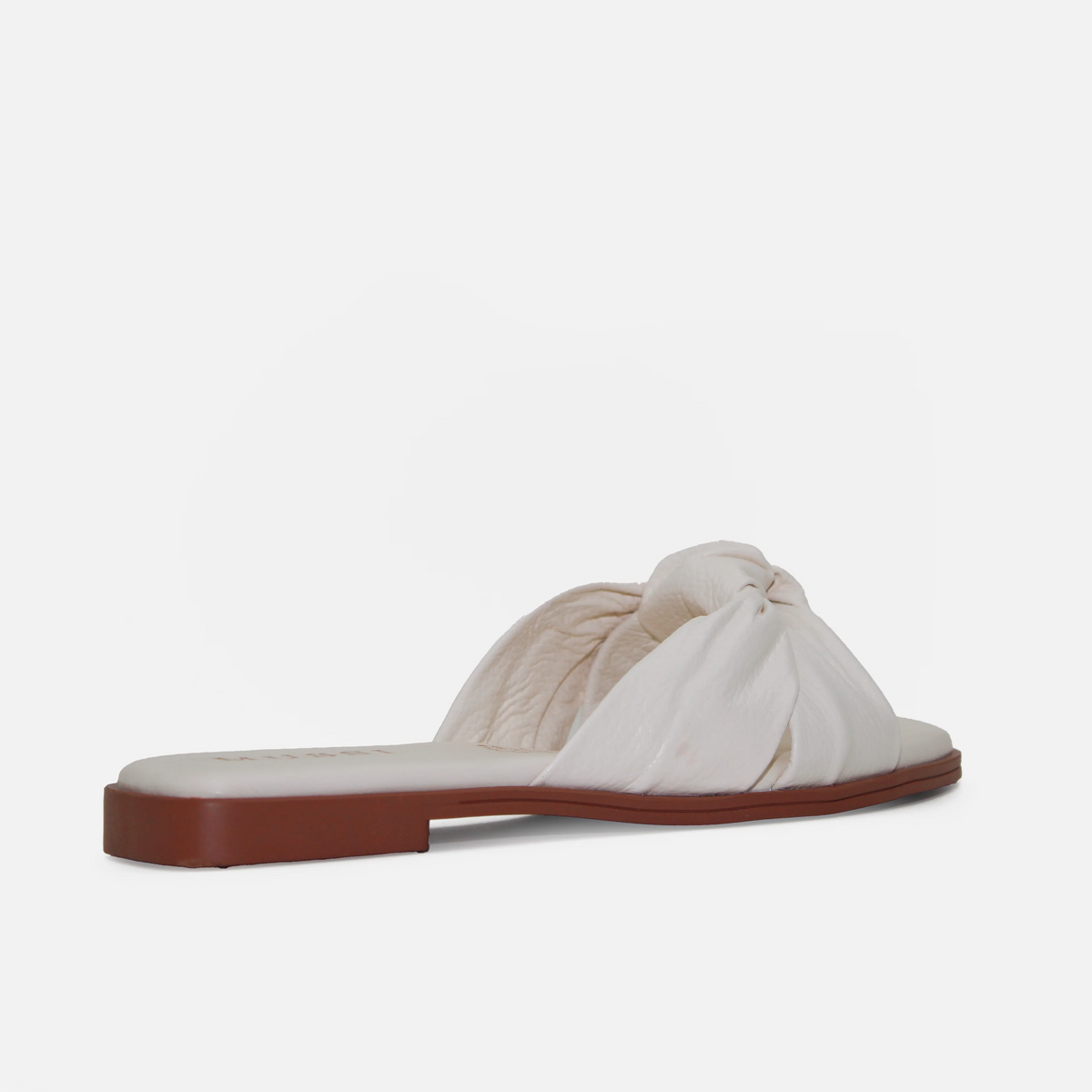 Sandalia plana silvana de cuero para mujer - Hueso