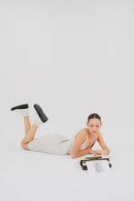 Botin flatform dakota de cuero para mujer - Hueso