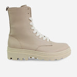 Botin tractorado daneiris de cuero para mujer - Hueso